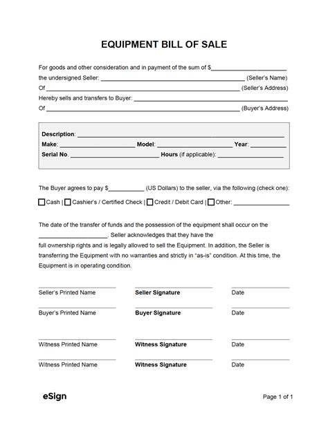 skid steer bill of sale|printable bill of sale equipment.